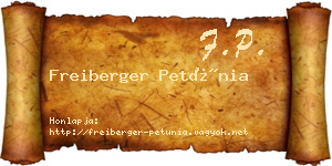 Freiberger Petúnia névjegykártya